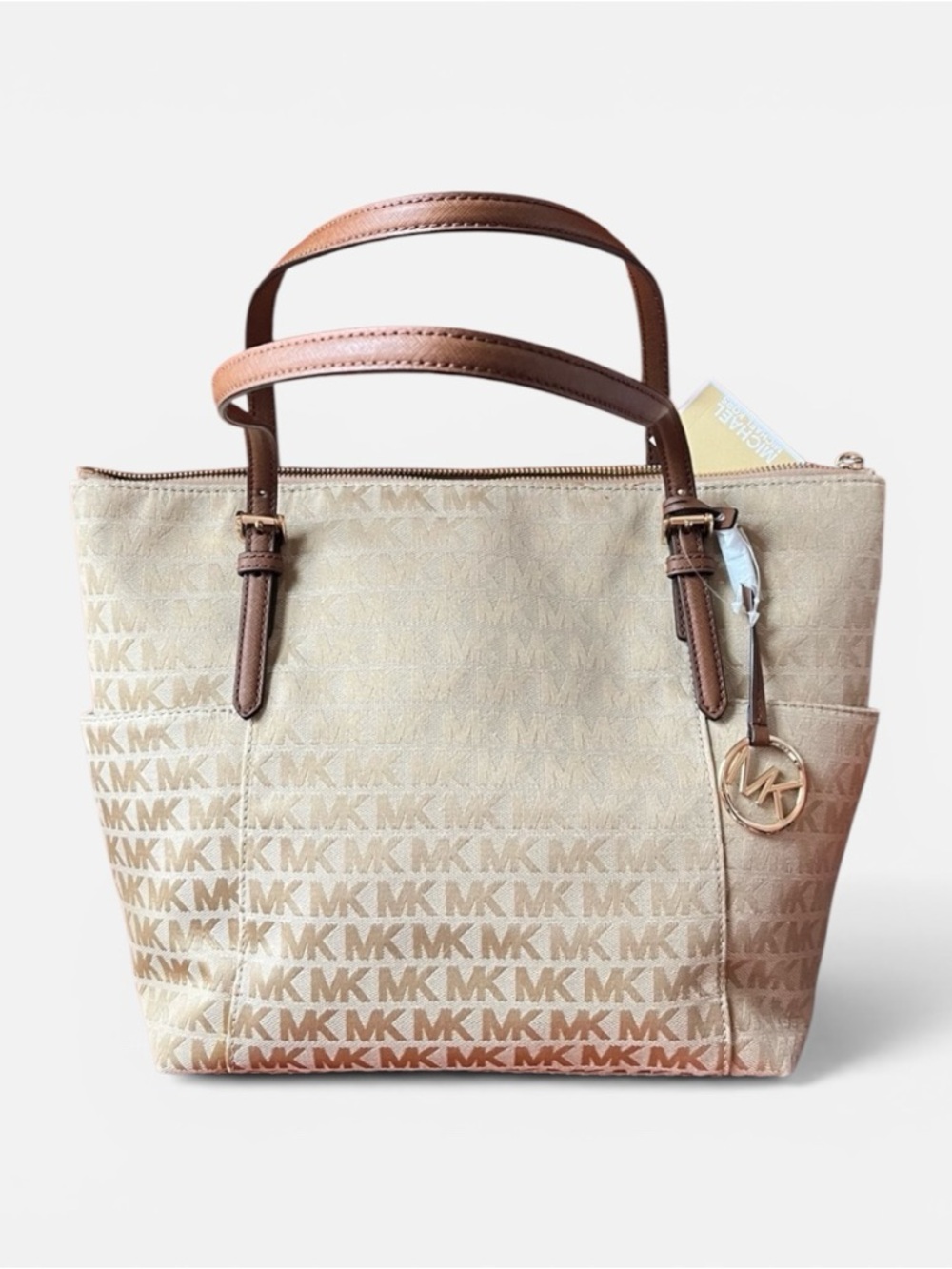 Michael Kors Jet Set Beige Canvas Tote